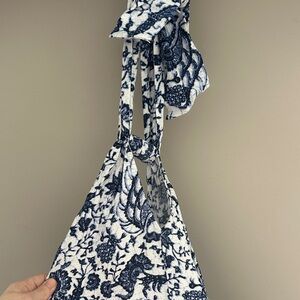 Blue and White Floral Dress